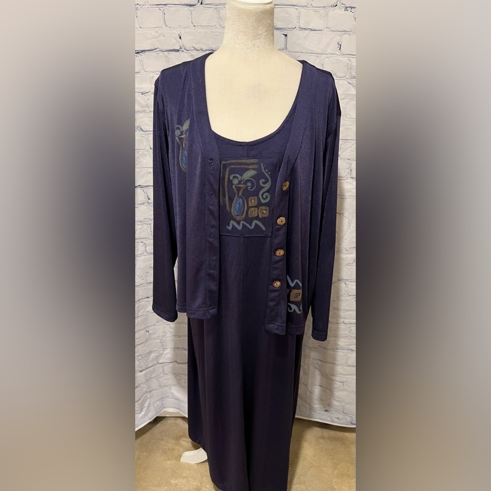 Vintage Carol Anderson 2 piece purple dress/jacket Size 2X